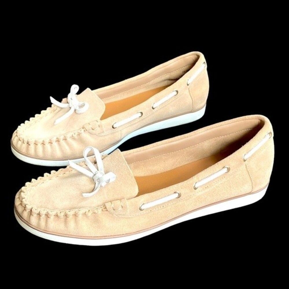 Kelly & Katie Sz 8M Tiewiel Nautical Moccasin Flats Boat Shoes Leather Suede